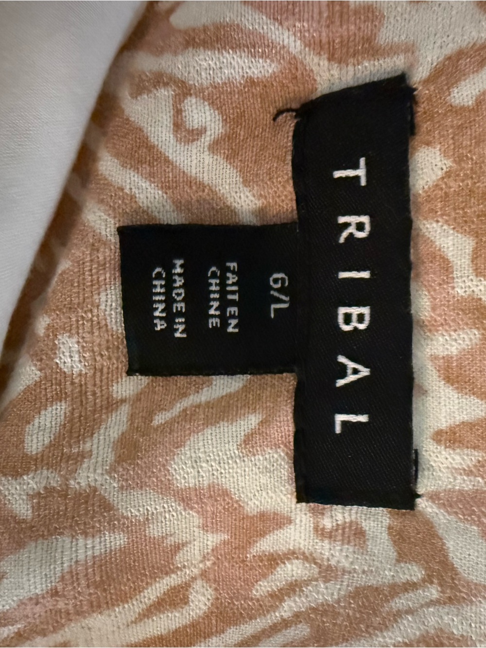 272) Tribal Beige & White Printed Sleeveless Button Front Dress - Picture 7 of 9
